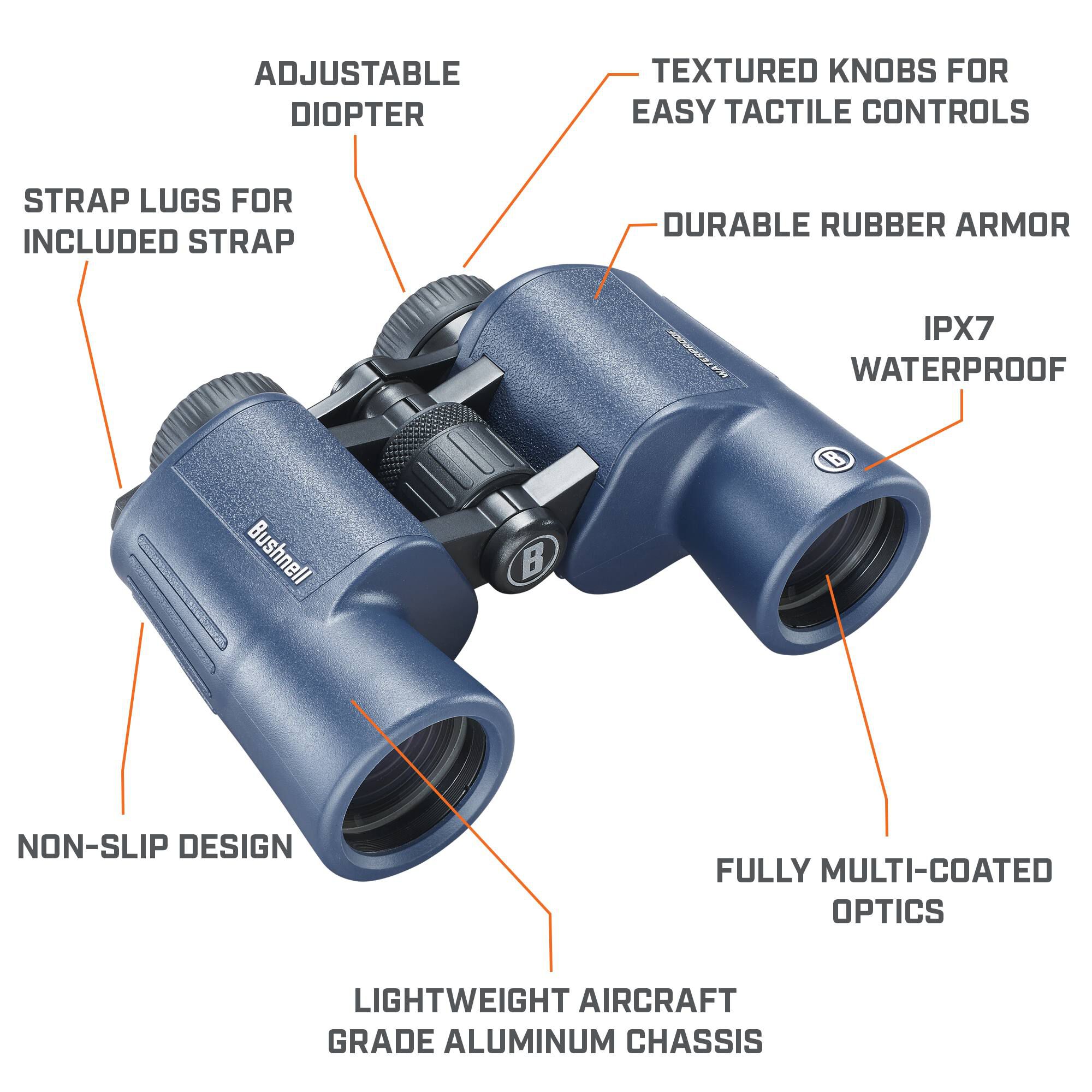H2O Waterproof Binoculars 10x42 Magnification Bushnell